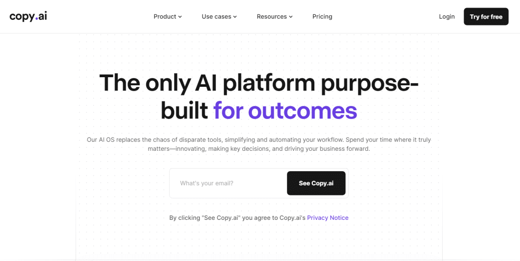 CopyAI website