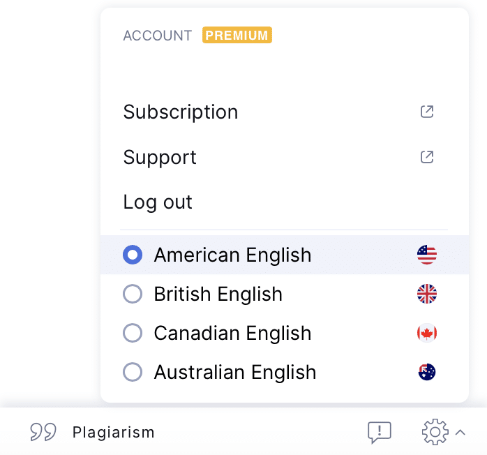 Grammarly dialects