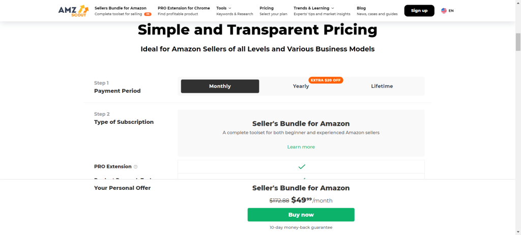 AMZScout Pricing Plan