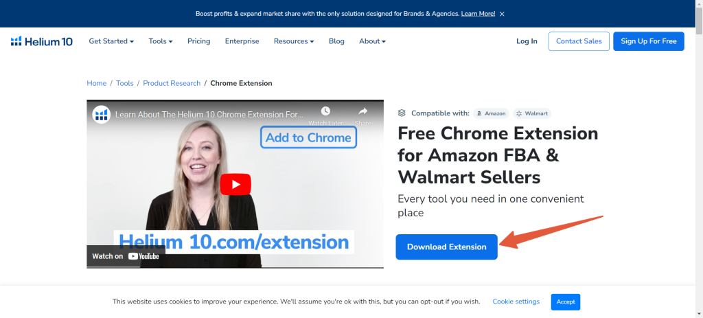 Helium 10 Chrome extension